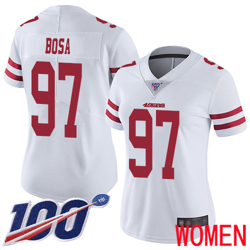 San Francisco 49ers Limited White Women Nick Bosa Road NFL Jersey #97 100th Season Vapor Untouchable->youth nfl jersey->Youth Jersey
